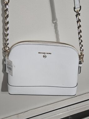 Michael Kors White Saffiano Leather Crossbody